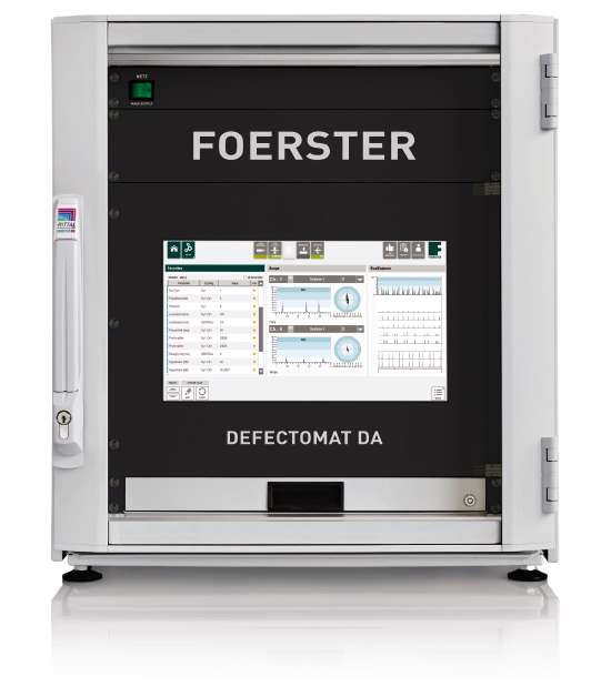 Non-destructive eddy current testing of long products with DEFECTOMAT